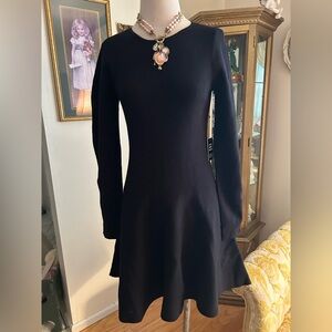 NWT Express Elegant Black Knit Long-Sleeve Dress Sz M. C:4726